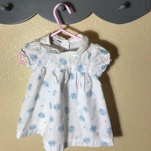 TOmmy Hilfiger 0-3 babydoll dress with blue flowers